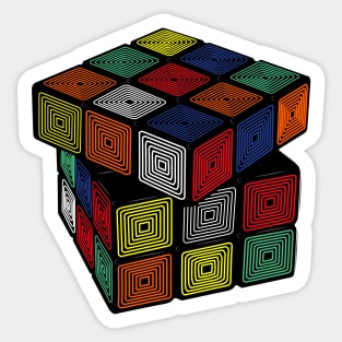 Electric Glow - Rubik's Cube Inspired Design for people who know How to Solve a Rubik's Cube Sticker